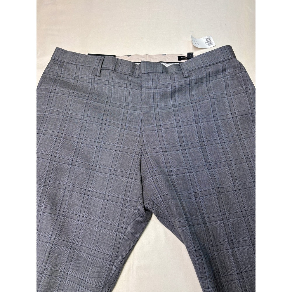 NWT Banana Republic Tailored Slim Fit Plaid‎ Wool Blend Dress Pants 34x32 Gray - Picture 2 of 15
